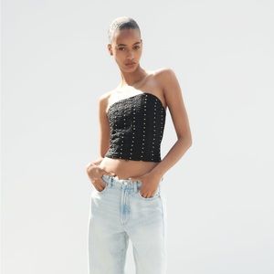 Zara beaded strapless top
